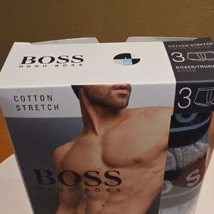 BOSS Men's Cotton Stretch Boxer Briefs - Black and Gray